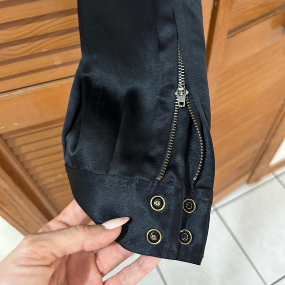 Express Y2K 100% silk black cargo jogger - Picture 3 of 8